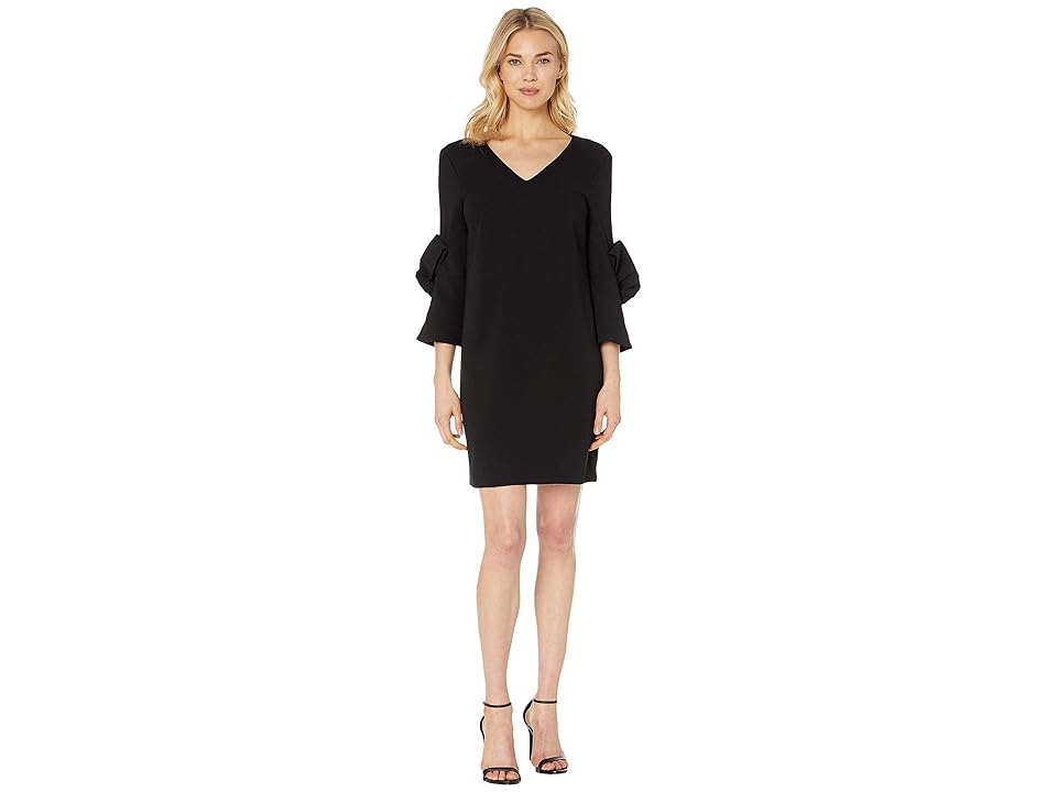 

CeCe Moss Crepe Shift Dress w/ Bow Detail (Rich Black) Women's Dress