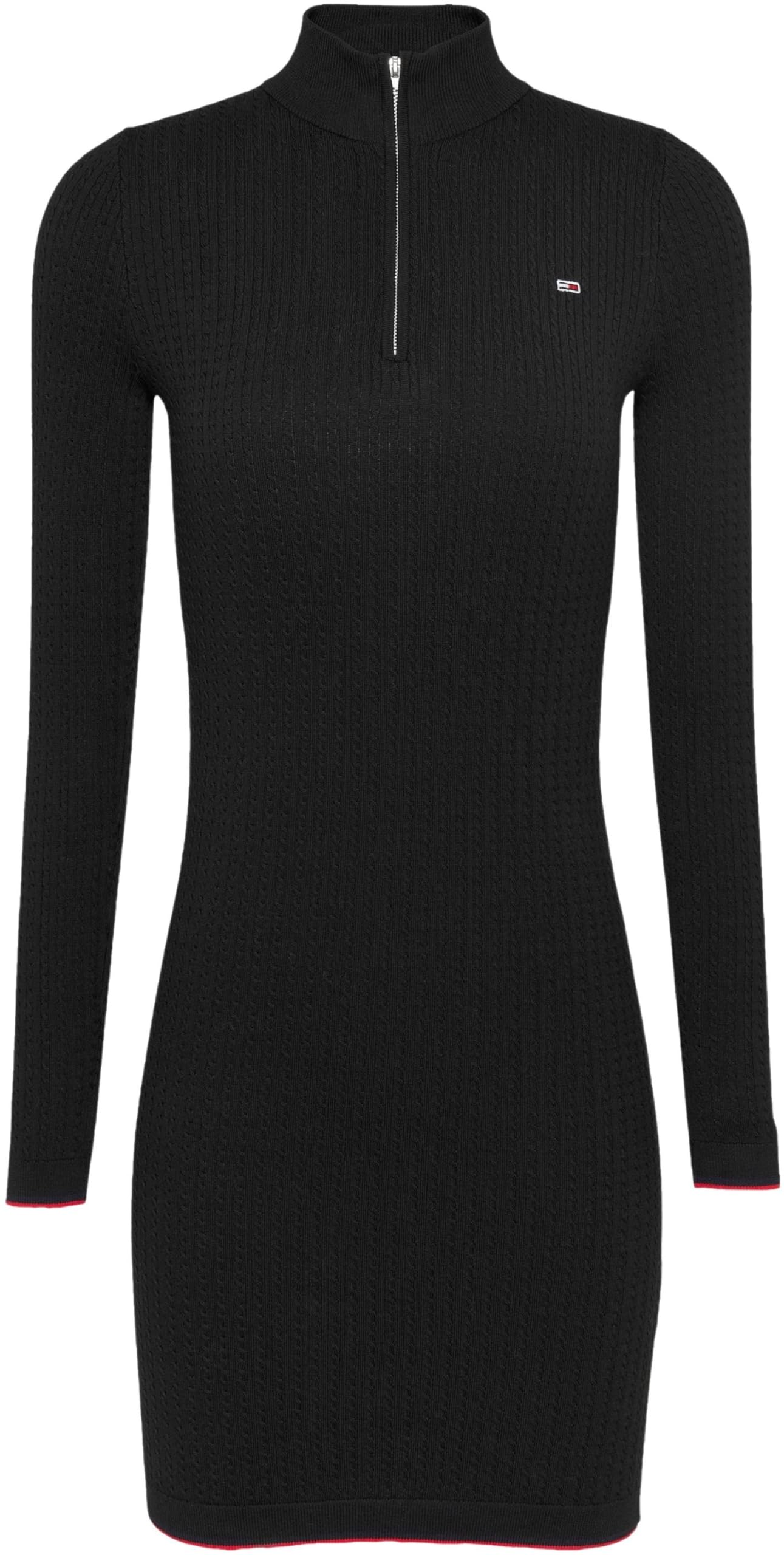 Tommy Jeans Tjw 1/4 Zip Sweater Cable Dress Dw0dw19490 Robe Pull Femme (Lot de 1)