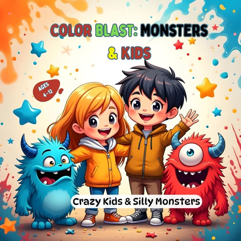 Color Blast: Monsters & Kids: Crazy Kids & Silly Monsters