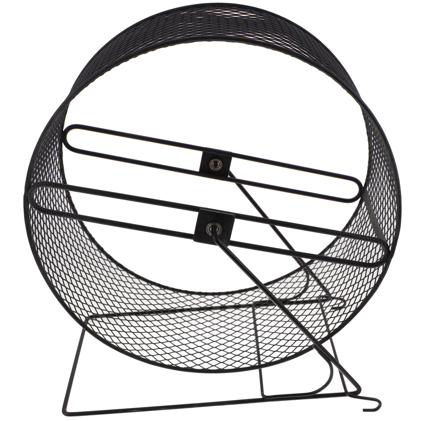 PRETYZOOM Juguete Rueda Silenciosa para Hámster y Mascotas Pequeñas, Rueda de Ejercicio de Hierro Negro 26 Cm, Accesorio para Ardilla, Jerbo, Erizo y Conejillo de Indias