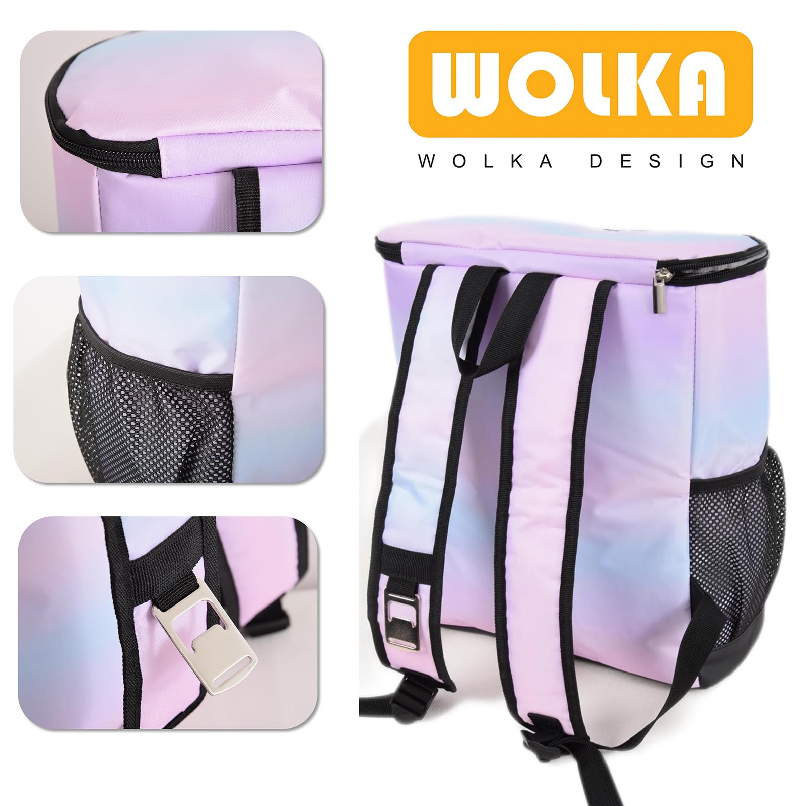 Wolka Cooler Backpack 30 Cans,Portable Backpack Coolers Insulated Leak Proof,waterproof Soft Sided Cooler Bag For Travel,beach,camping,picnic,lunch Backpack For Women (dream Cloud),dreamcloud P 302929671 - View #11