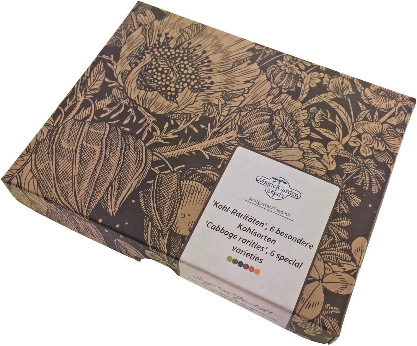 Cabbage Rarities - Seed kit Gift Box with 6 Beautiful Kale, Broccoli and romanesco Varieties, Purple