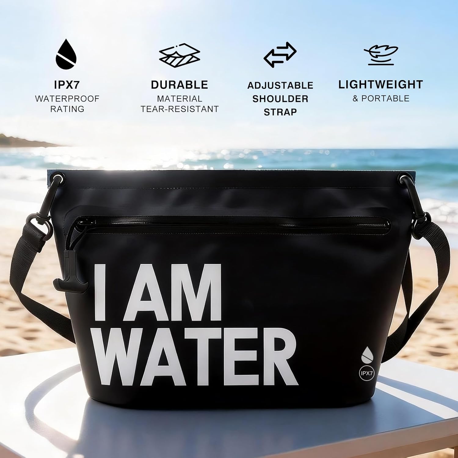6L Water-Resistant Travel Pouch, Splashproof Zipper Toiletry Bag, Lightweight Splash-Resistant Organizer