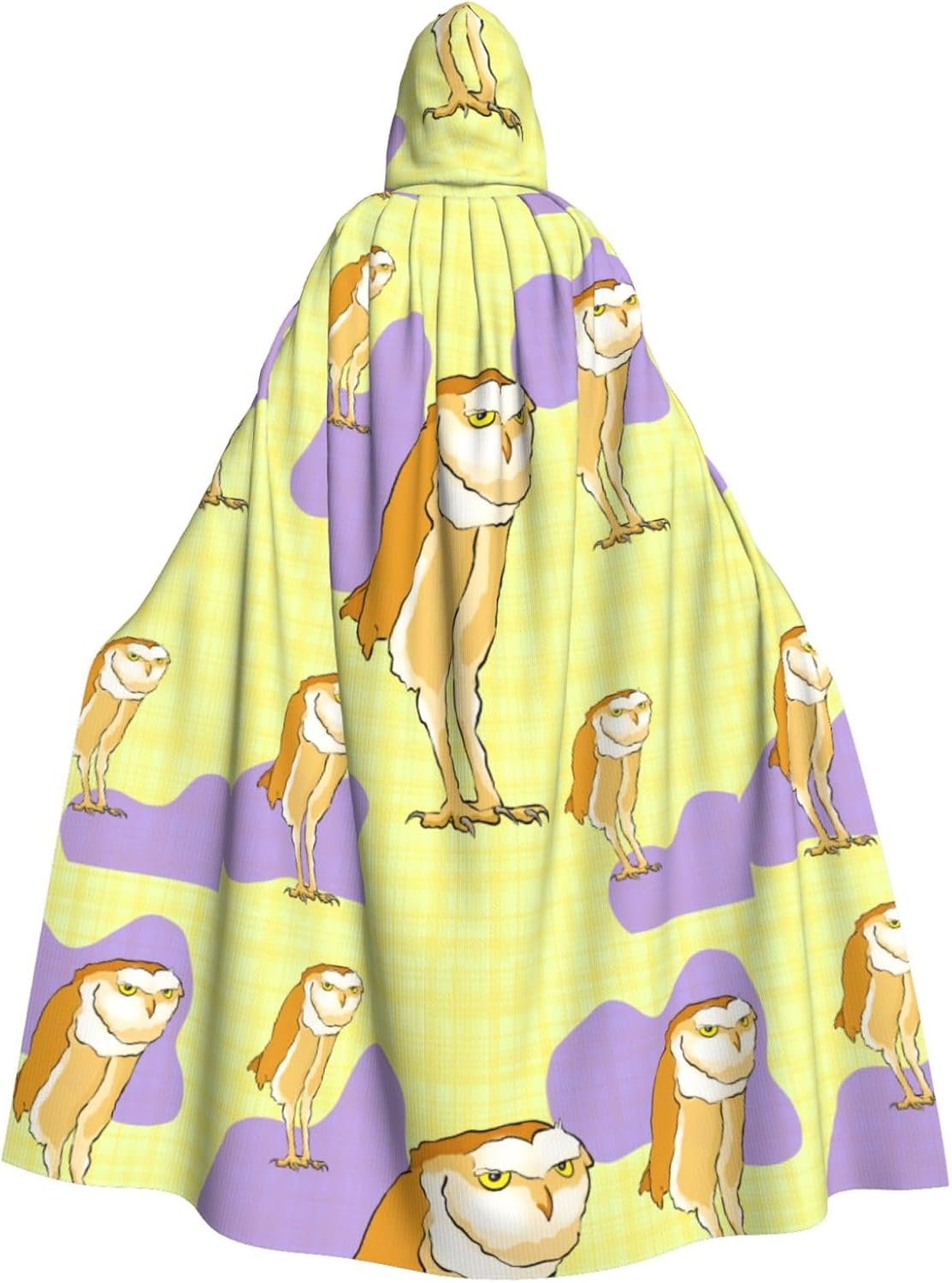Standing Owl Men Women Halloween Role Play Party Decoration Hooded Poncho Black