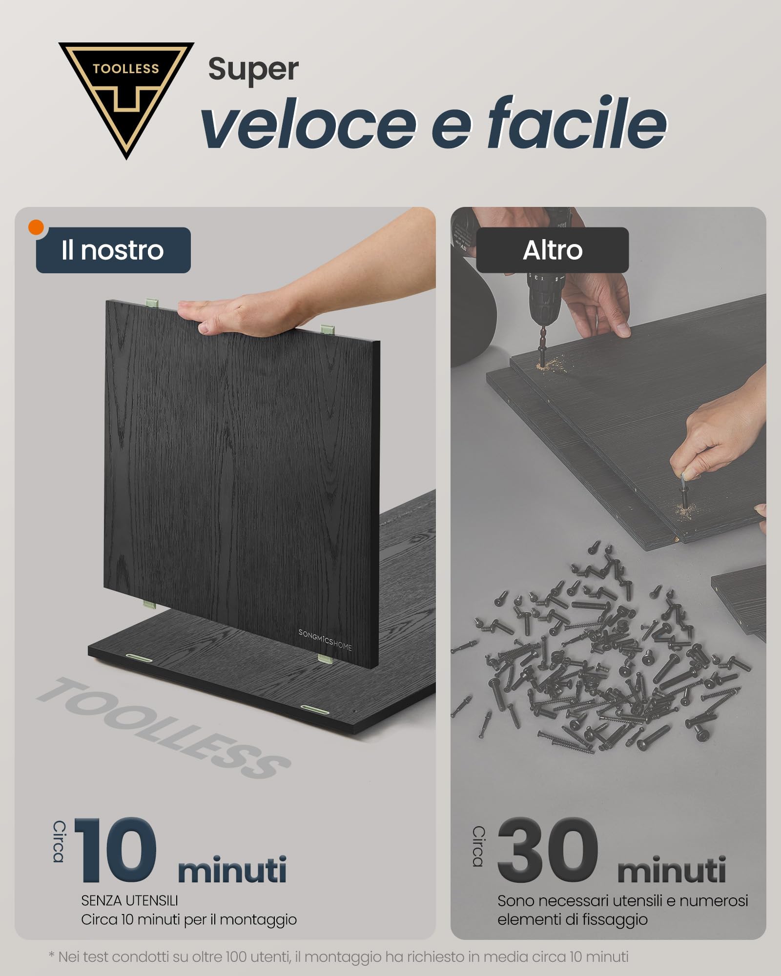 SONGMICS HOME Armadietto per Lettiera, Montaggio Rapido Senza Attrezzi Toolless, Casetta per Gatti Grandi, Porte a Spinta per Aprire, Tecnologia TOOLLESS, Nero Ebano PCL013B03