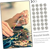 Vista 3 de 50 cuentas espaciadoras con cuentas de Virgen María, dije sagrado con cruz y Jesús, cuentas de oración cristiana, cuentas para hacer joyas, cuentas