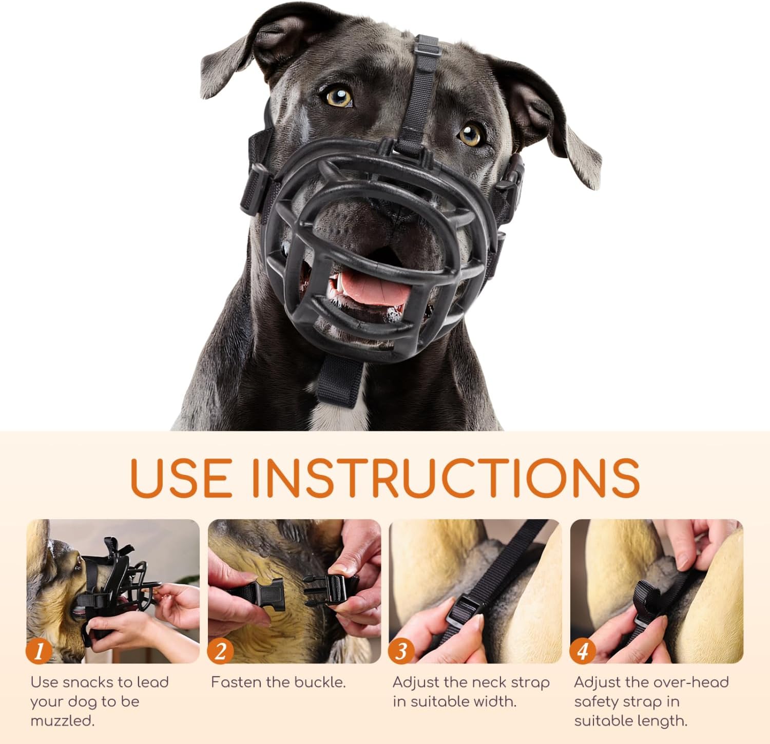 Szájkosár részletei és biztonsági elemei