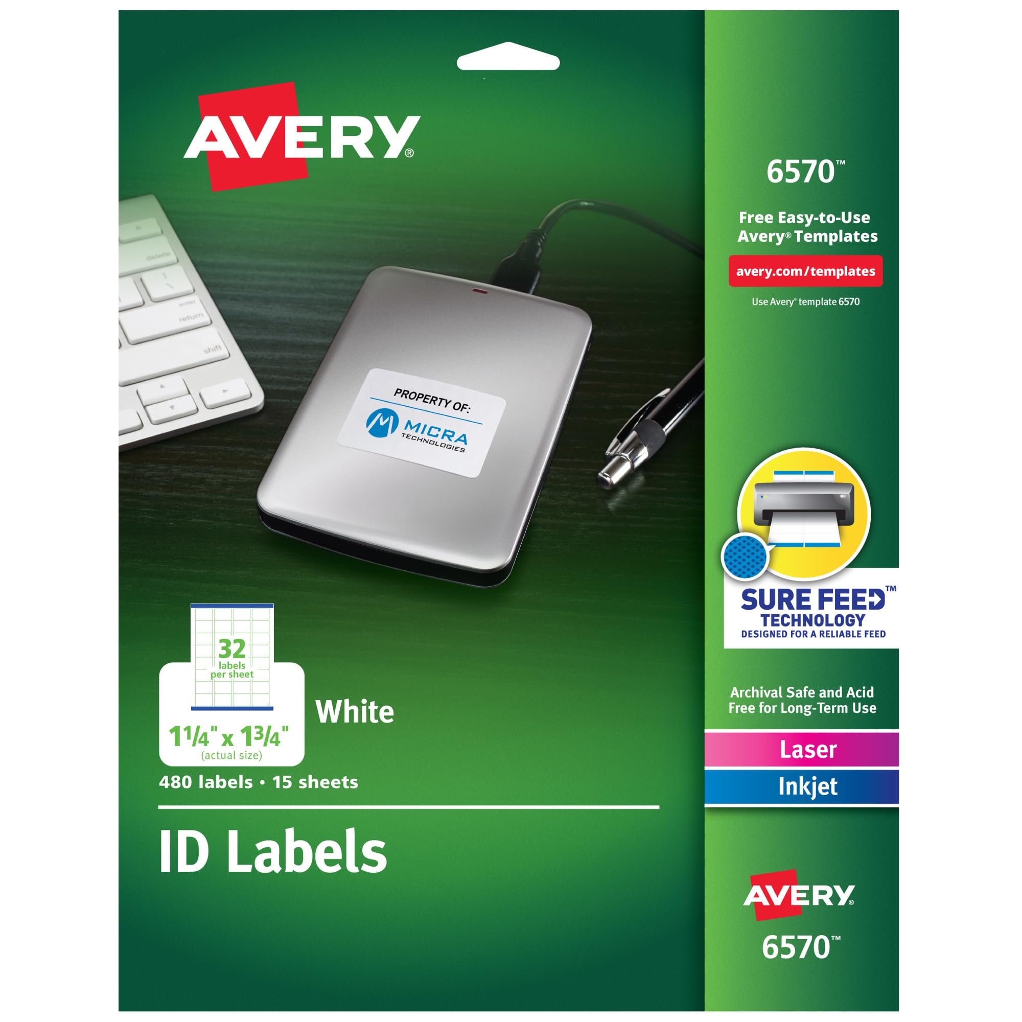 Amazon.com: Permanent ID Labels w/ Sure Feed Technology, Inkjet
