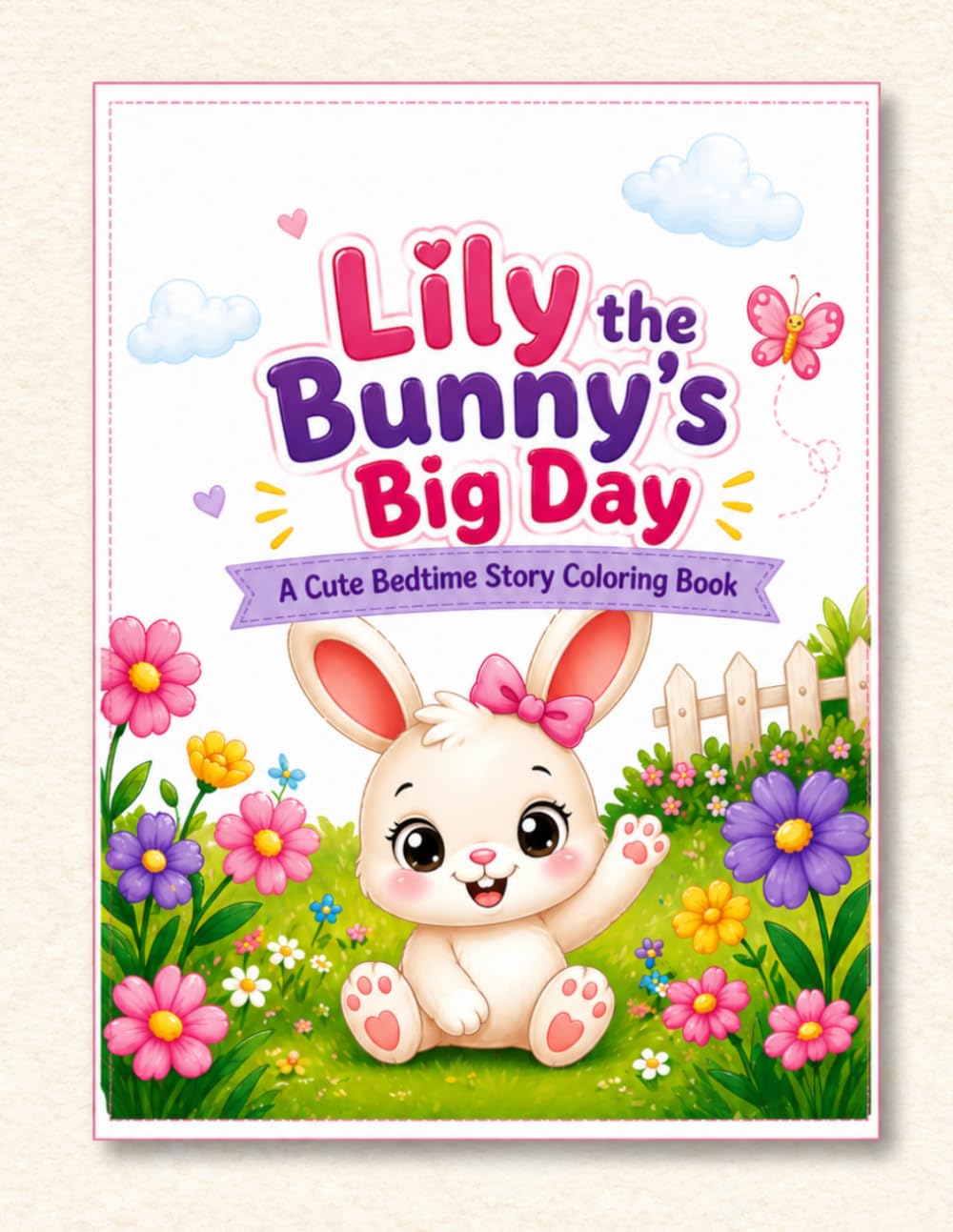 Lily the little Bunny's Big Day: A Cute Bedtime Story Coloring Book