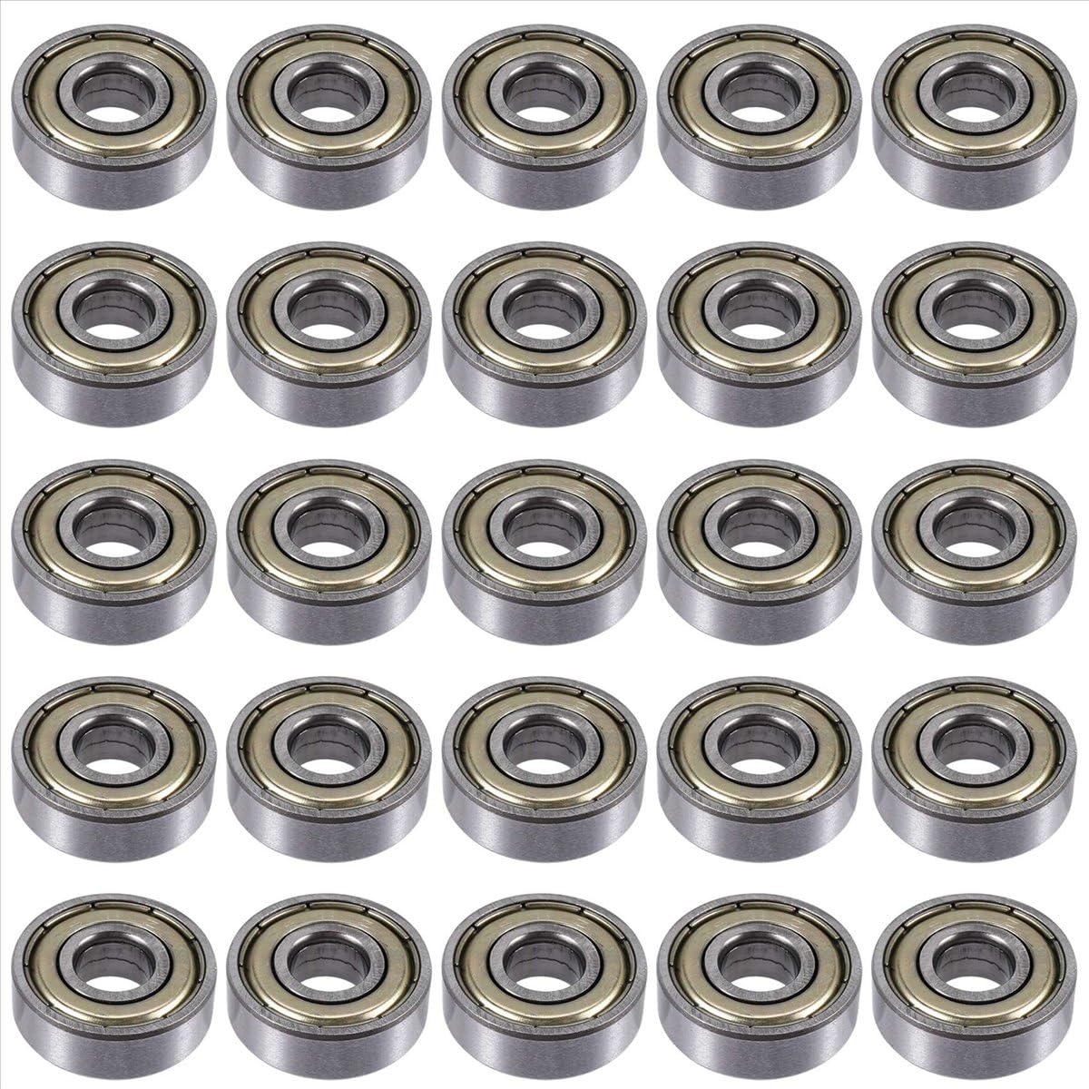 Qlhbro 25Pcs 608 Zz, 608Zz Metal Double Shielded Miniature Deep Groove Skateboard (8Mm X 22Mm 7Mm)