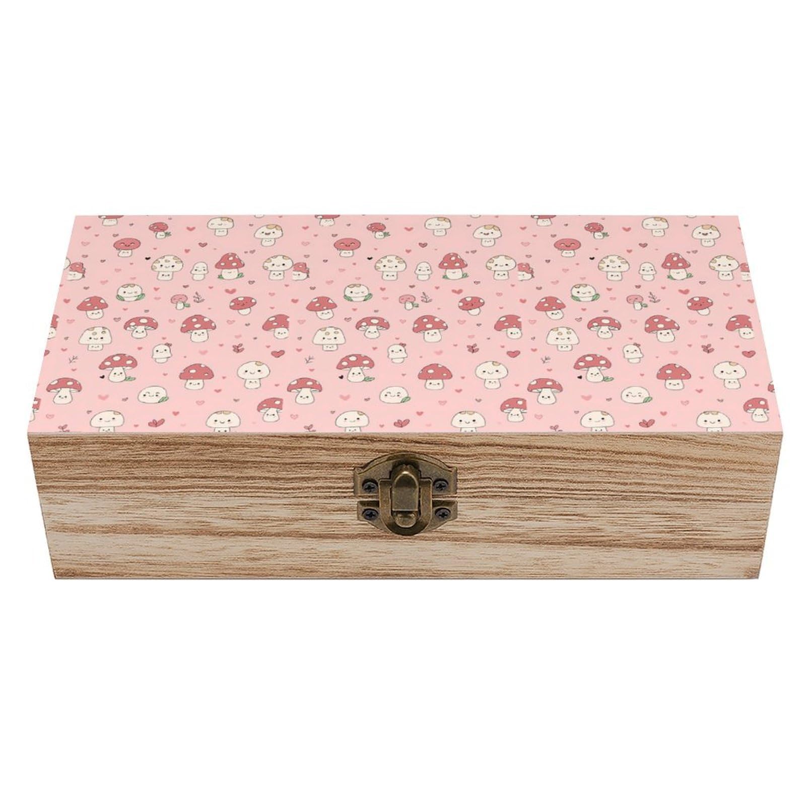 HLBSDM Funny Cute Mushroom Wooden Storage Vintage Keepsake Decorative Boxs