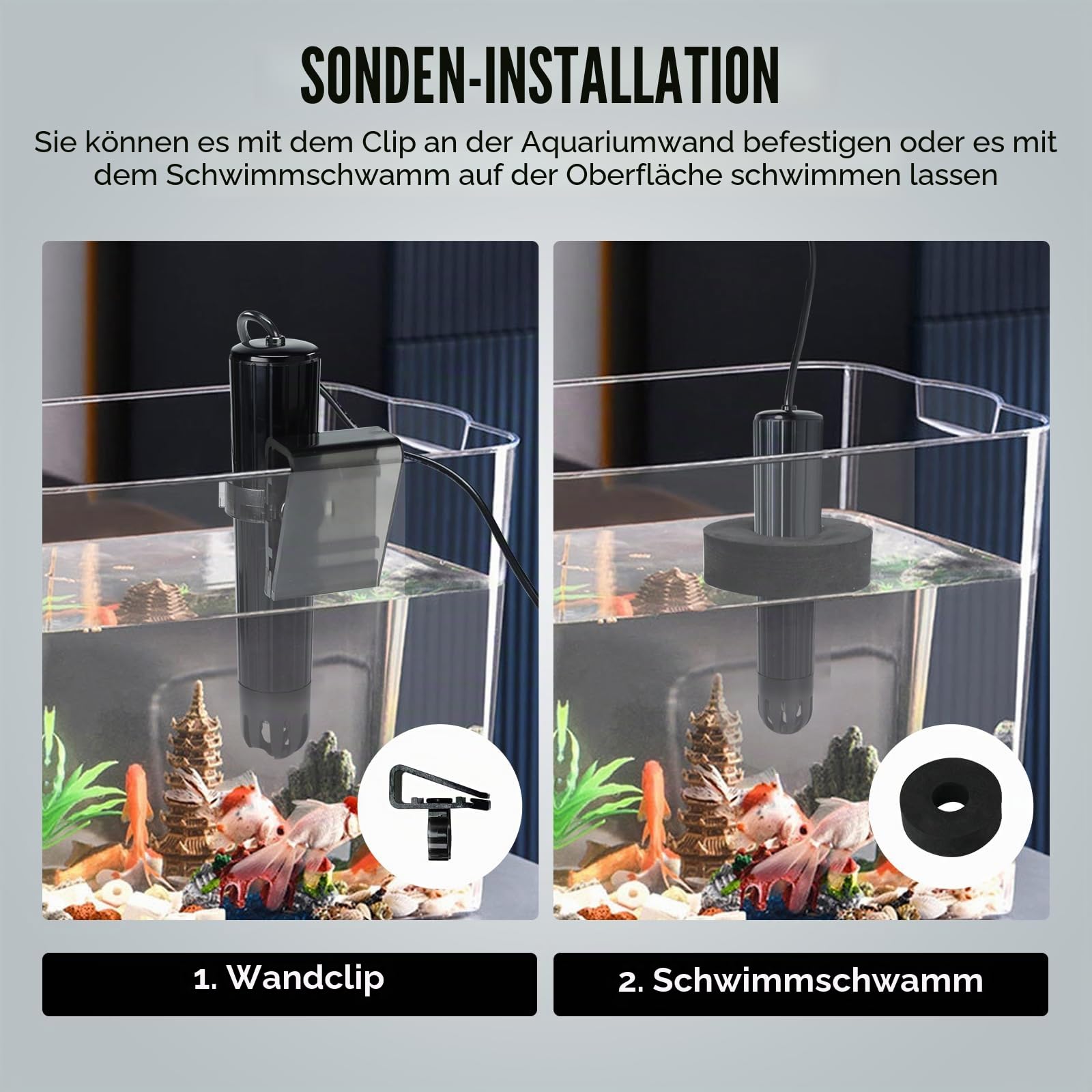TEKCOPLUS Smart WiFi Wasserqualitätsmonitor 7-in-1 Digitaler Aquarium & Hydrokultur Tester für pH-, Temperatur-, TDS-, EC-Salinität, spezifisches Gewicht & ORP Echtzeit-Multi-Parameter-Sonde mit
