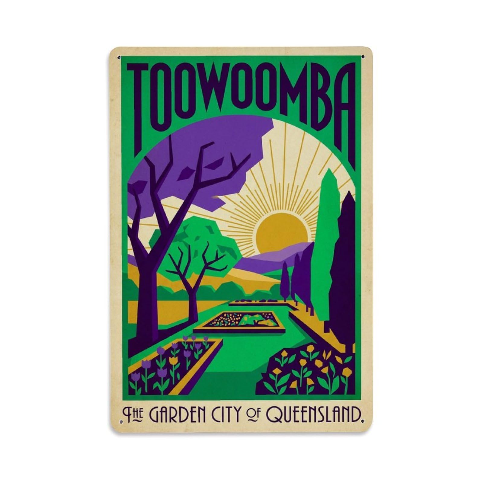 Metal Tin Sign Australia Toowoomba Vintage Travel