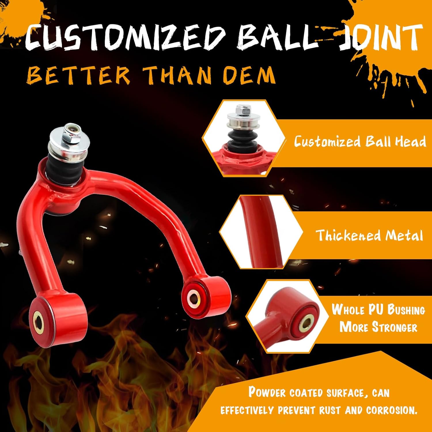 2-4" Lift Front Upper Control Arms with Ball Joint 1995-2002 4Runner / 1995-2004 Tacoma, Suspension Kit Control Arm 2pcs