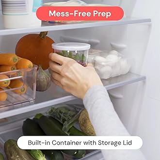 Fullstar Vegetable Spiralizer Vegetable Slicer - 4 in 1 Zucchini Spaghetti Maker Zoodle Maker Veggie Spiralizer Adjustable Handheld Spiralizer Zucchini Noodle Maker Zucchini Spiralizer with Container