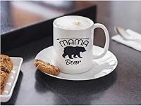 Vista 4 de Veracco Mama Bear Arrow - Taza de café de cerámica blanca, taza de té, divertido regalo de cumpleaños para el día de la madre, para mamá, abuela
