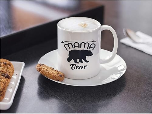 Miniatura 4 de Veracco Mama Bear Arrow - Taza de café de cerámica blanca, taza de té, divertido regalo de cumpleaños para el día de la madre, para mamá, abuela,