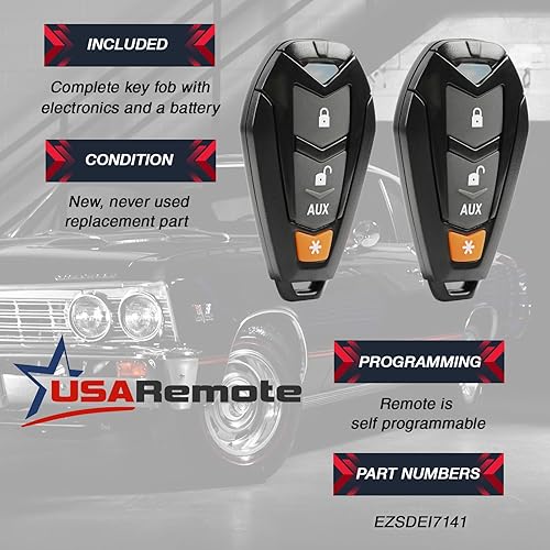 Miniatura 10 de Carcasa para llavero compatible con Viper Hornet DEI Python Clifford Aftermarket Alarm Keyless Entry Remote (EZSDEI7141)