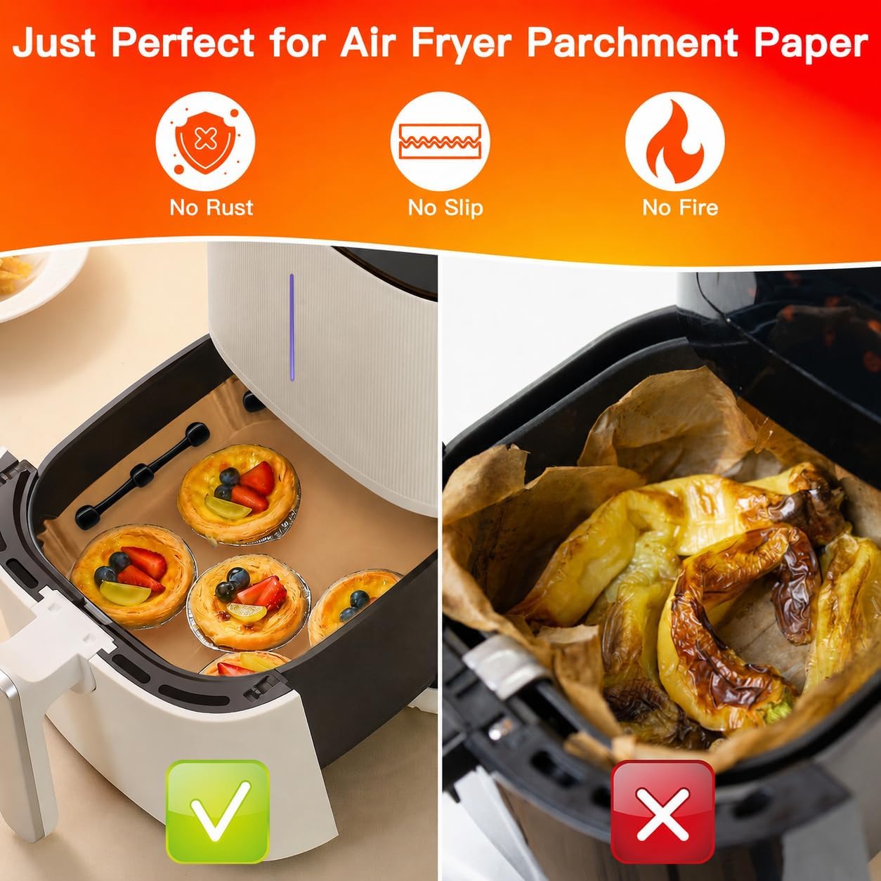 Air Fryer Magnets for Parchment Paper, Upgraded Powerful Magnetic Silicone Buckle for Holding Down Parchment Paper Liners, Lock Disposable Liners Safely and Prevent Paper to Burn