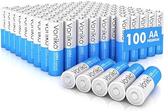 Voniko - Premium Grade AA Batteries - (100 Pack) - Alkaline Double A Battery - Ultra Long-Lasting, Leakproof 1.5v Batterie...