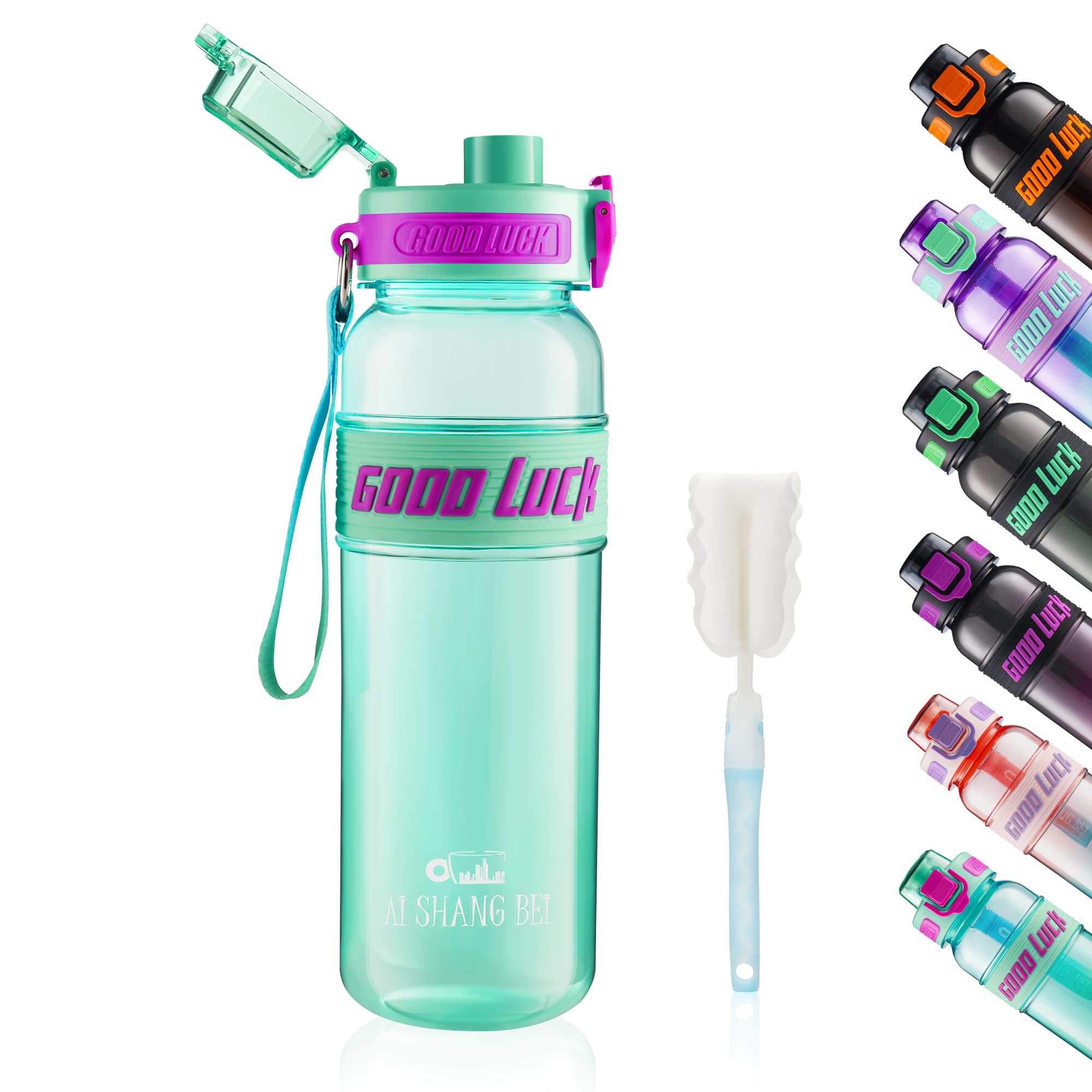 YC Kitchen Borraccia Sportiva Motivazionale 1L - Borraccia 1 litro, Bottiglia d'acqua Sportiva con paglia e trasporto cinghia