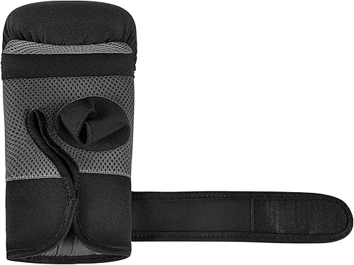 Miniatura 5 de MaxxMMA Guantes de neopreno lavables para bolsa pesada, entrenamiento de boxeo (negro, SM)