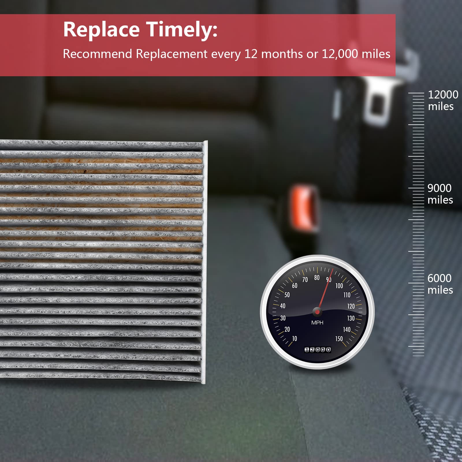Filtro de aire de cabina compatible con Mazda 3 (2019-2022), CX-30 (2020-2022), CX-50 (2023), repuesto para CF12773, BDTS-61-J6X, MP111BDGF, BDGF-61-J6X