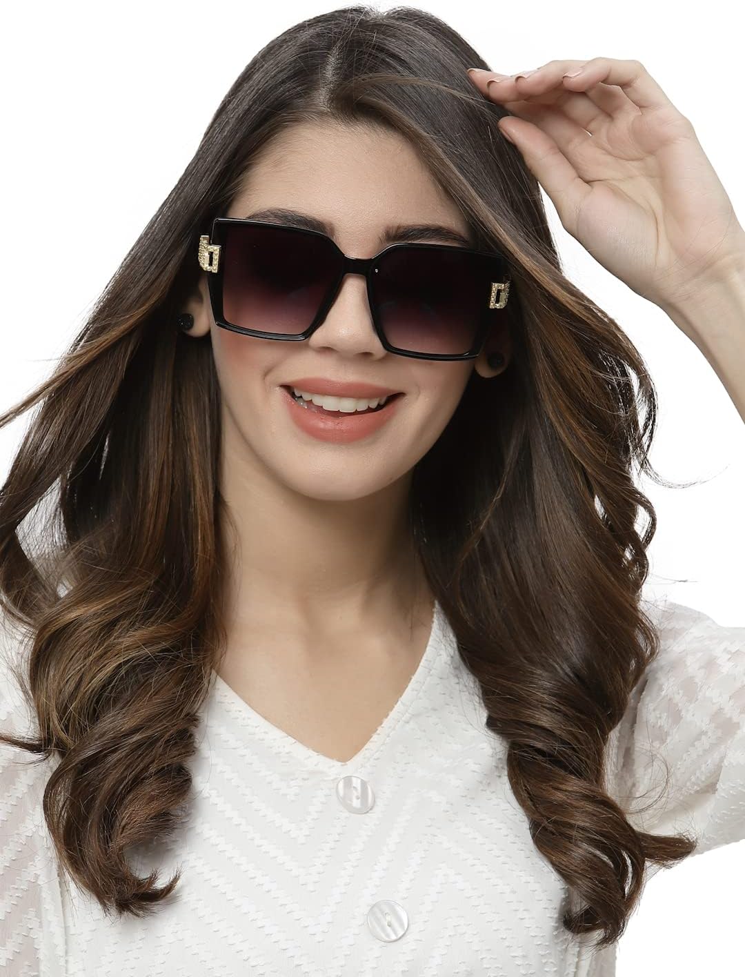 YOURSPEXPolarized Sunglasses for Women UV Protection - Gradient Eyeglasses Oversized Large 62mm, Black