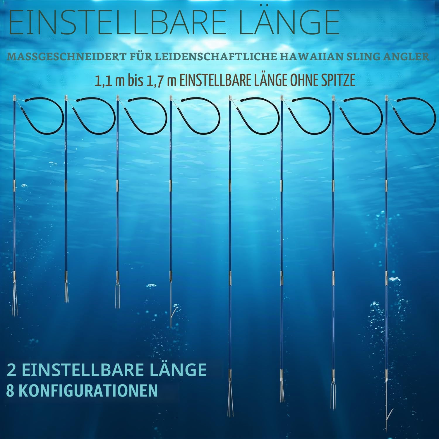 Spearfishing Pole Hawaiian Sling Fishing Speer Set Fiberglas Pole Speer Harpune Spearfishing Gear