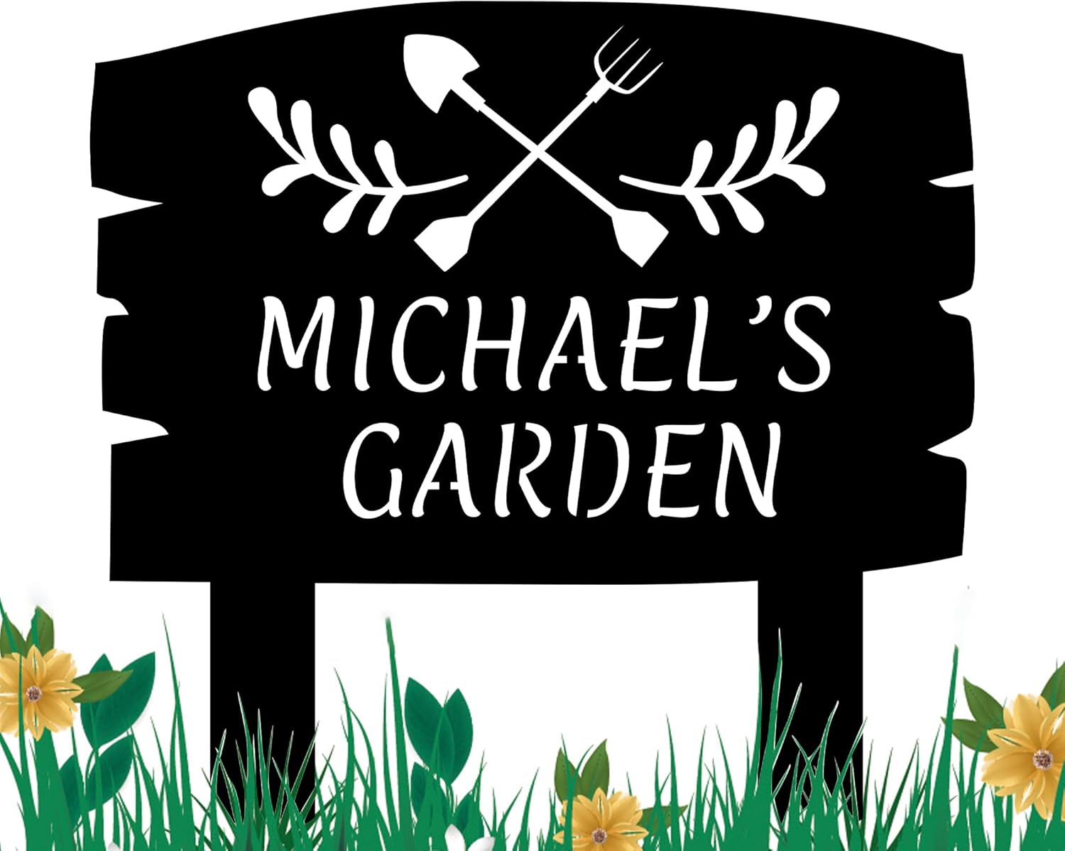 Personalized Metal Garden Sign With Stakes, Garden Decoration Metal Sign, Front Door Stake, Custom Name Metal Yard Sign for Outdoor, Patio Decorative, Lawn Garden Art, Minimalist Housewarming Gift