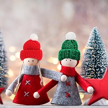 Amsixnt 24 Pcs Mini Bonnet De Noel En Tricot Mini Chapeau De Noël