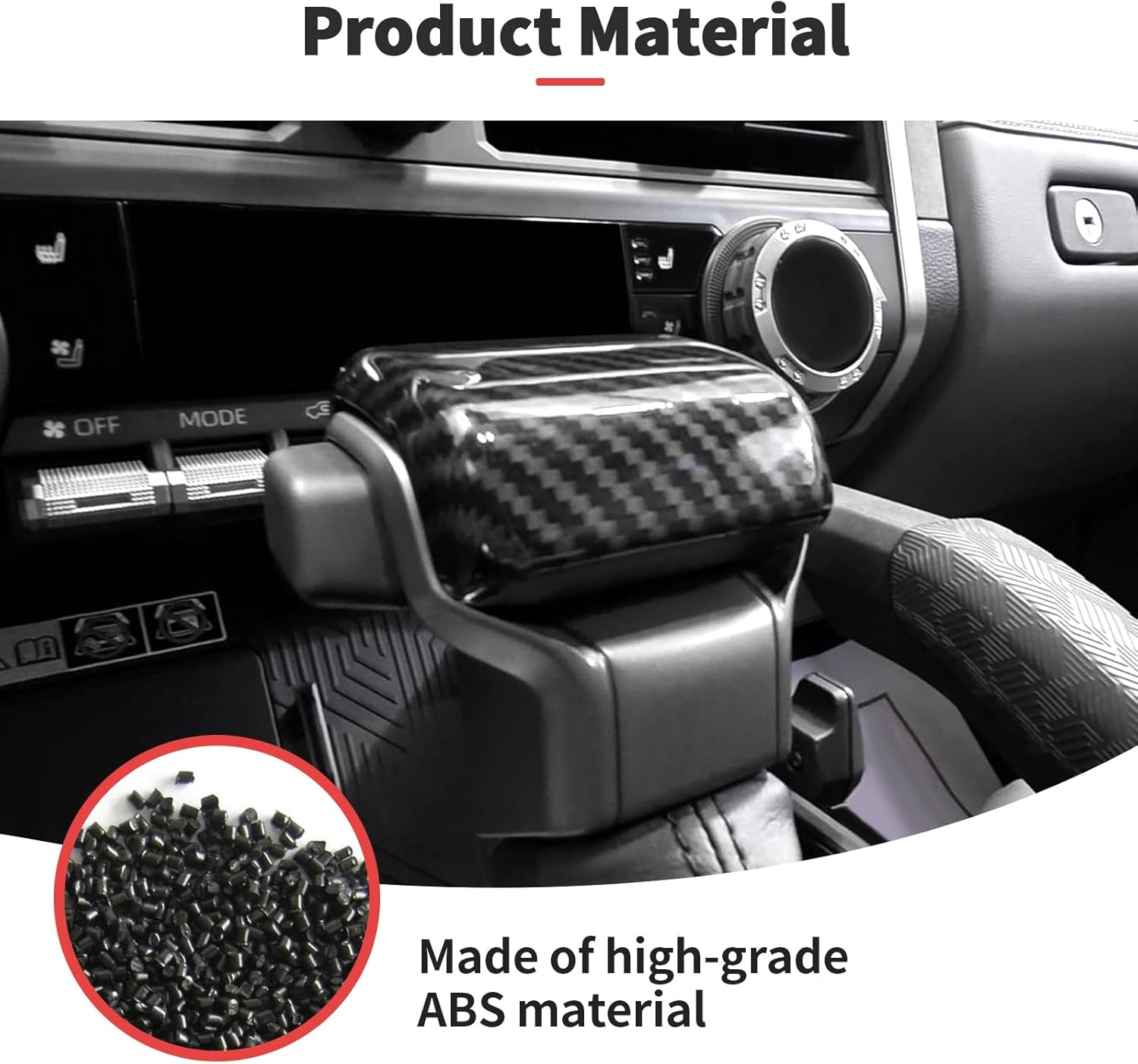 JWWY Gear Shift Knob Shifter Lever Knob Cover Trim Fit for 2024-2025 Toyota 4runner Interior Accessories Carbon Fiber