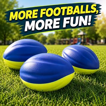 3-Pack Soft Foam Footballs for Kids, 8.5 Spiral Youth Training Balls