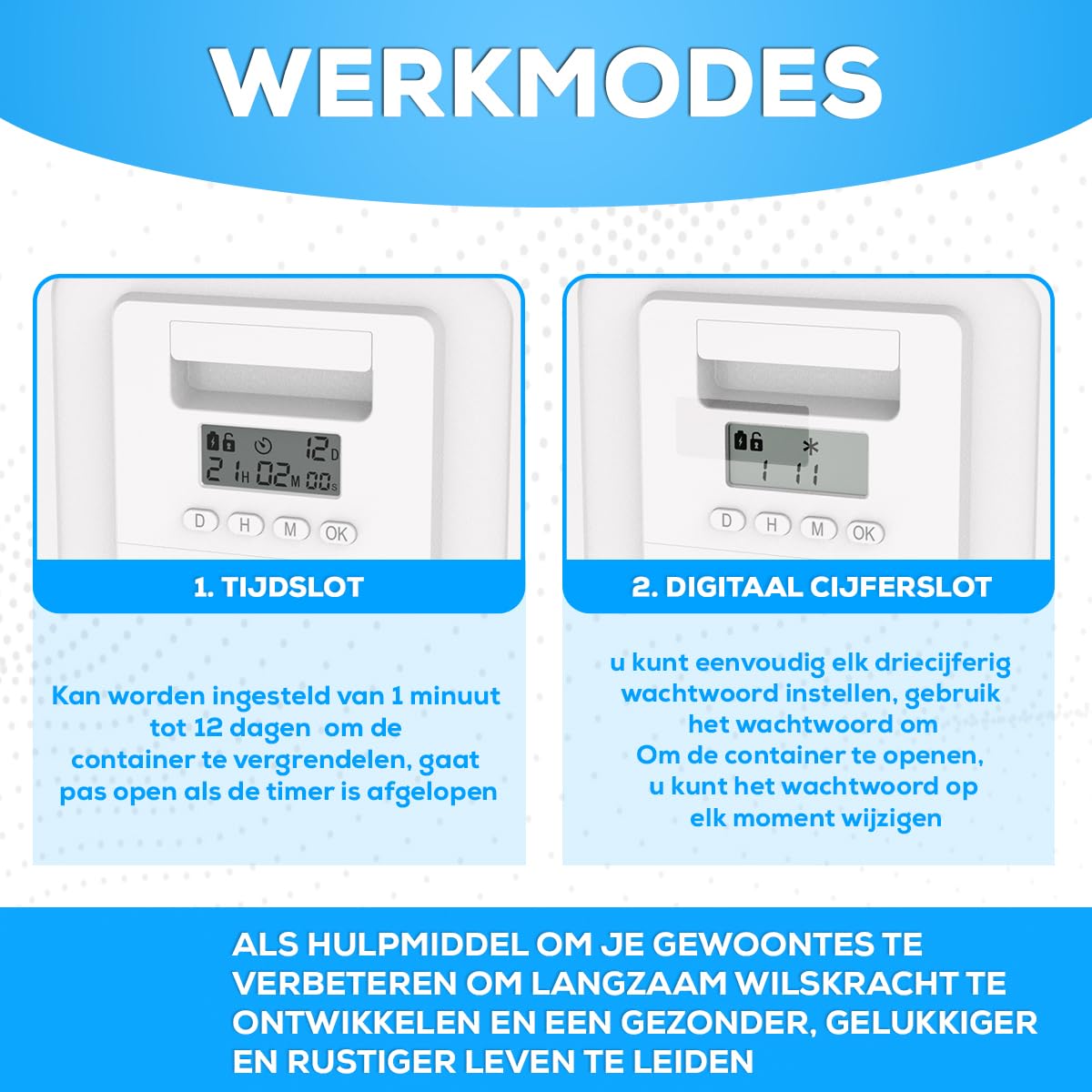 Good2know Telefoon Kluis met Tijdslot - Blauw - Timer – Voor één
