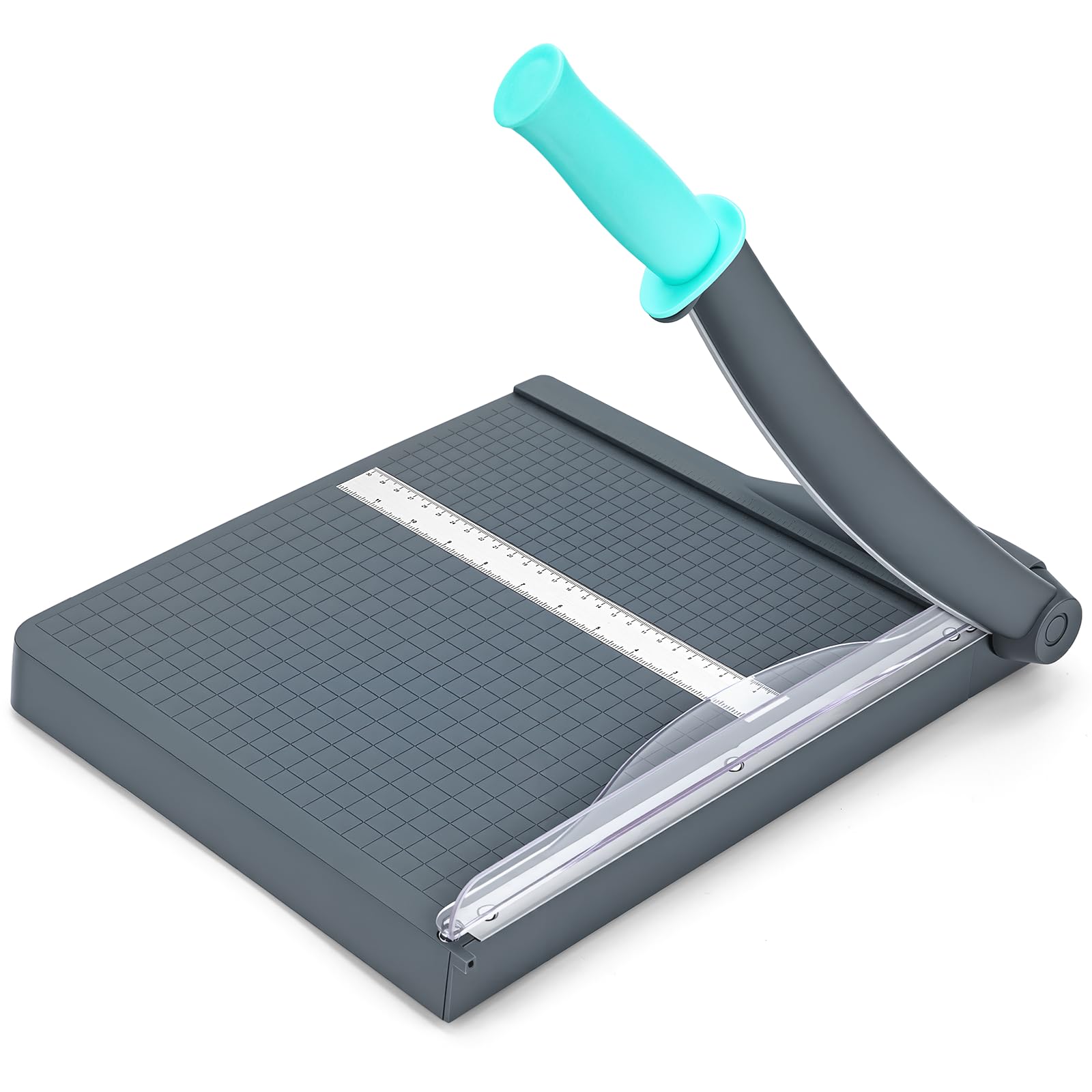 Papierschneider A4, Schneidemaschine Papier bis zu 12 Blatt, 12 Zoll Schnittlänge, Manueller Hebelschneider mit Hoher Präzision für Karten, Fotos, Papier und Karton (Dunkelgrau)
