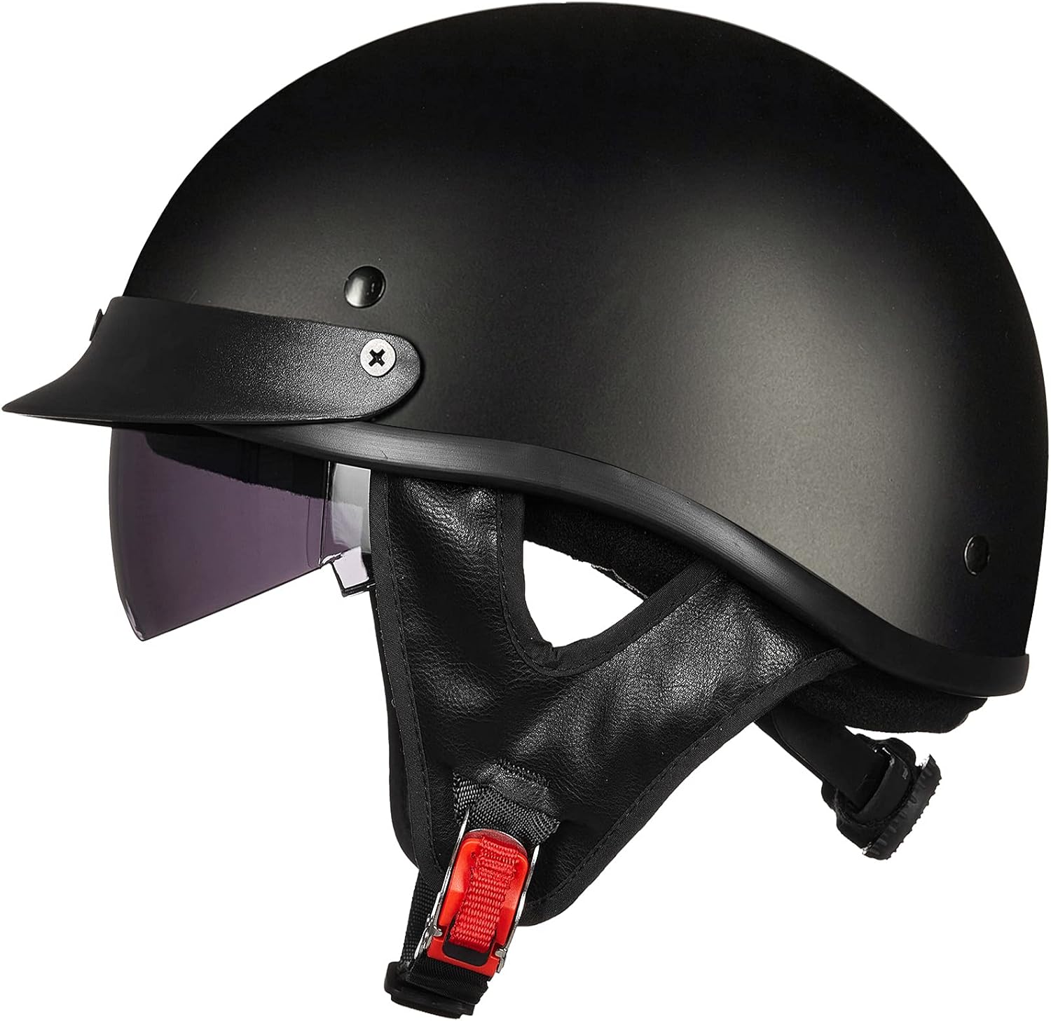 ILM Half Helmet Motorcycle Open Face Sun Visor Quick Release Buckle DOT Approved Cycling Motocross Suits Men Women Model-205V (L