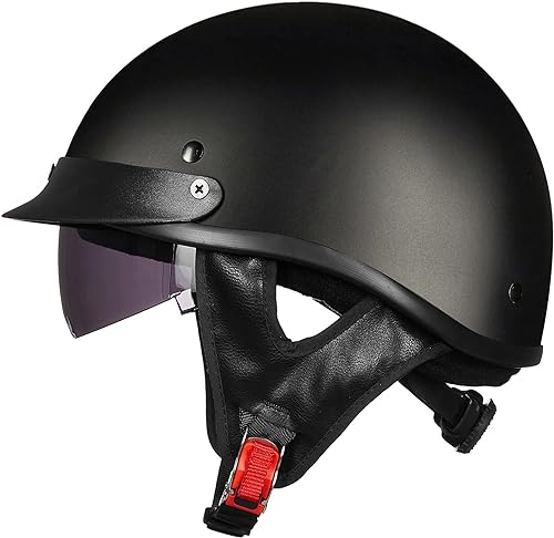 ILM - Casco de medio casco para motocicleta, visera de cara abierta, hebilla de liberación rápida, aprobado por DOT, traje de ciclismo, motocross,