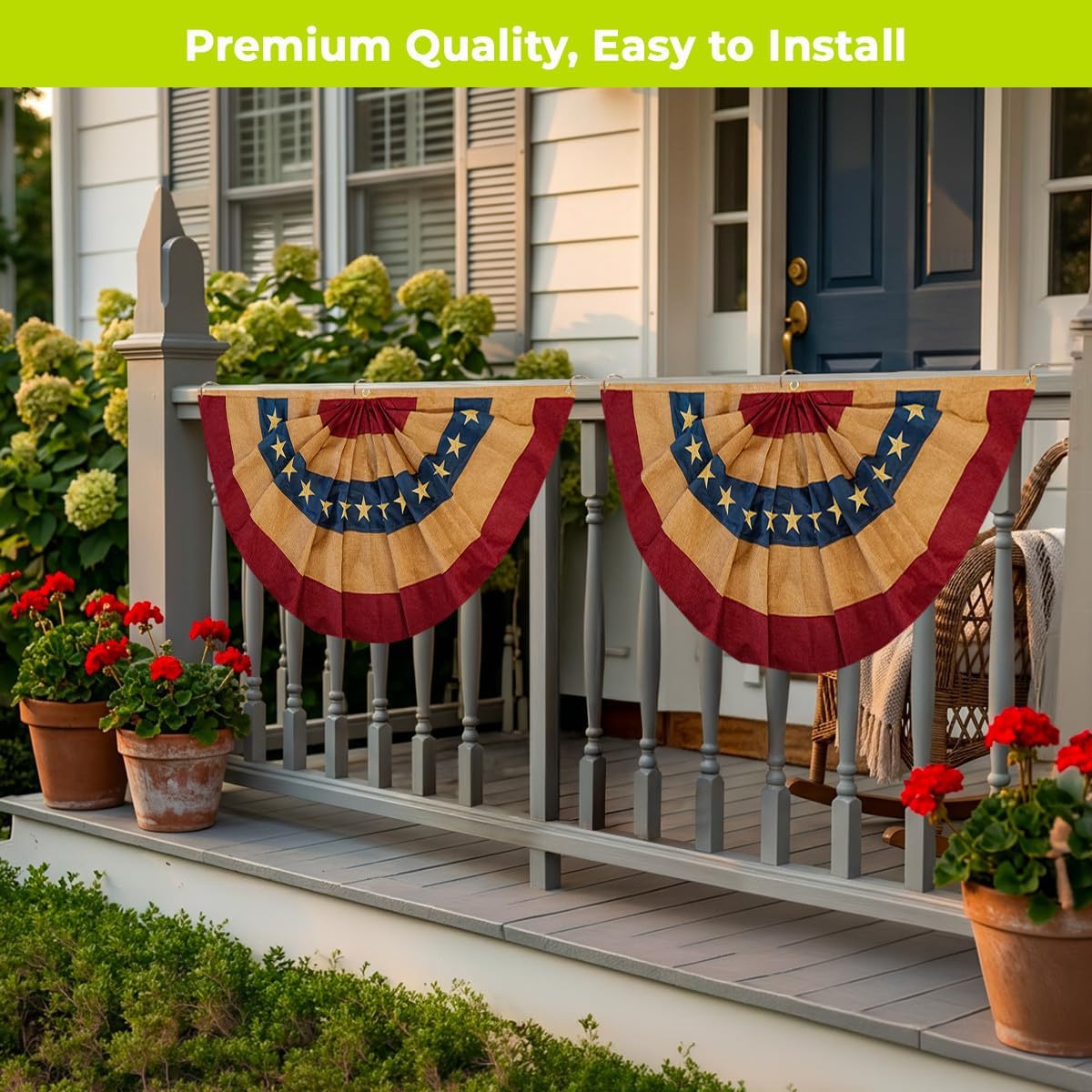 Briarwood Lane Burlap Patriotic Bunting 36" x 18"