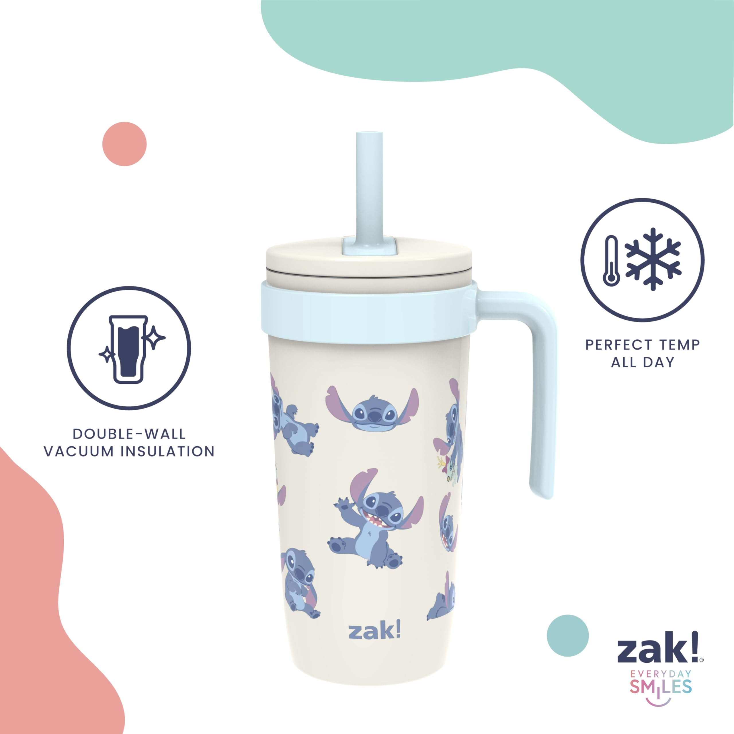Zak Designs Disney Lilo & Stitch Fairway Travel Tumbler for