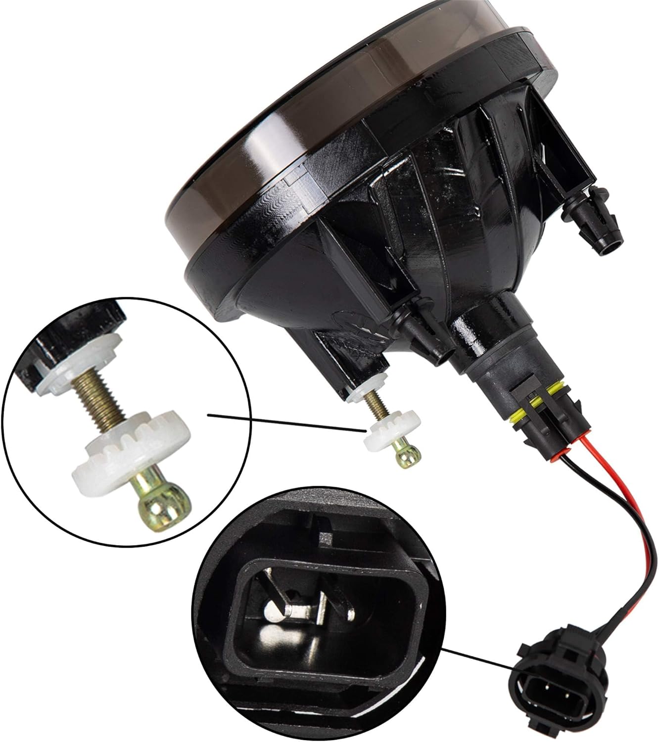 ECOTRIC Fog Lights Lamps Compatible with 2007-2013 GMC Sierra 1500 & 2007-2014 Sierra 2500HD 3500HD Replacement for 25831948, 25831949, GM2592161, GM2593161 - Smoke Lens
