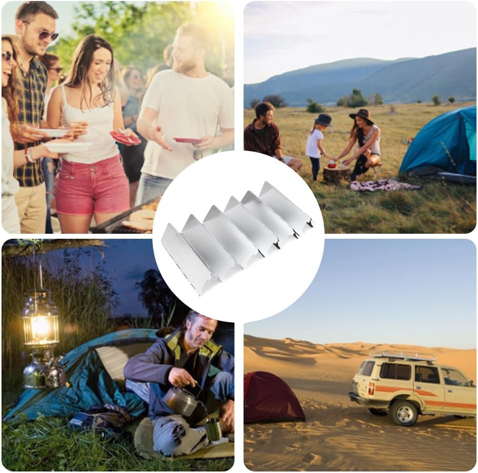 Camping Stove Windscreen 12 Plates Ultralight Folding Camp Stove Windscreen Portable Camping Stove Windshield for Use with Alcohol Stoves and Other Backpacking Stoves Butane Stoves