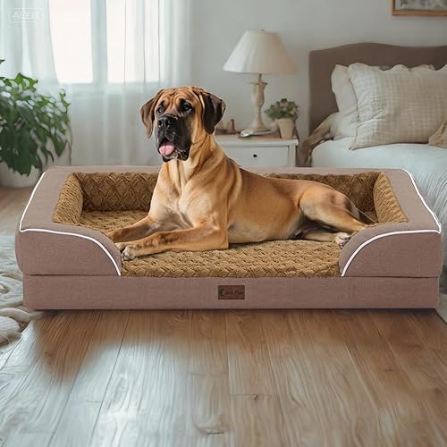 Miniatura 7 de Casa Paw Cama ortopédica XXL para perros gigantes, camas lavables de espuma viscoelástica para perros, sofá cama para perros con cómodo refuerzo,