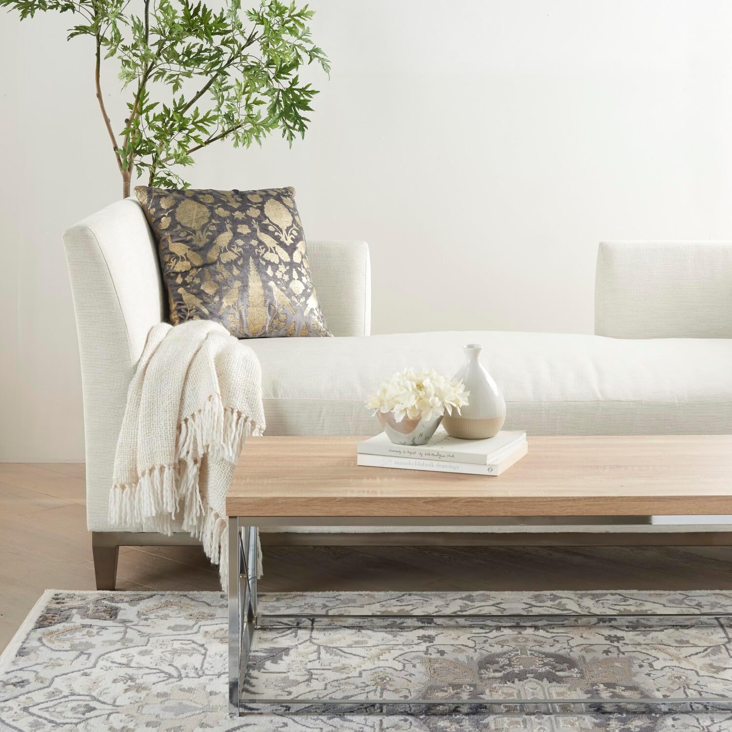 Mina Victory Sofia Indoor Grey 20" X 20" Throw Pillow