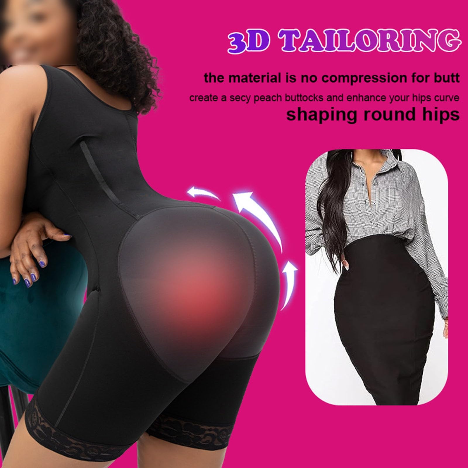 Indumento Compressivo Post-operatorio Senza Reggiseno con Schiena Alta Faja Lipo BBL Fase 2 Waist Trainer Butt Lifter Thigh Slimmer Bodysuit