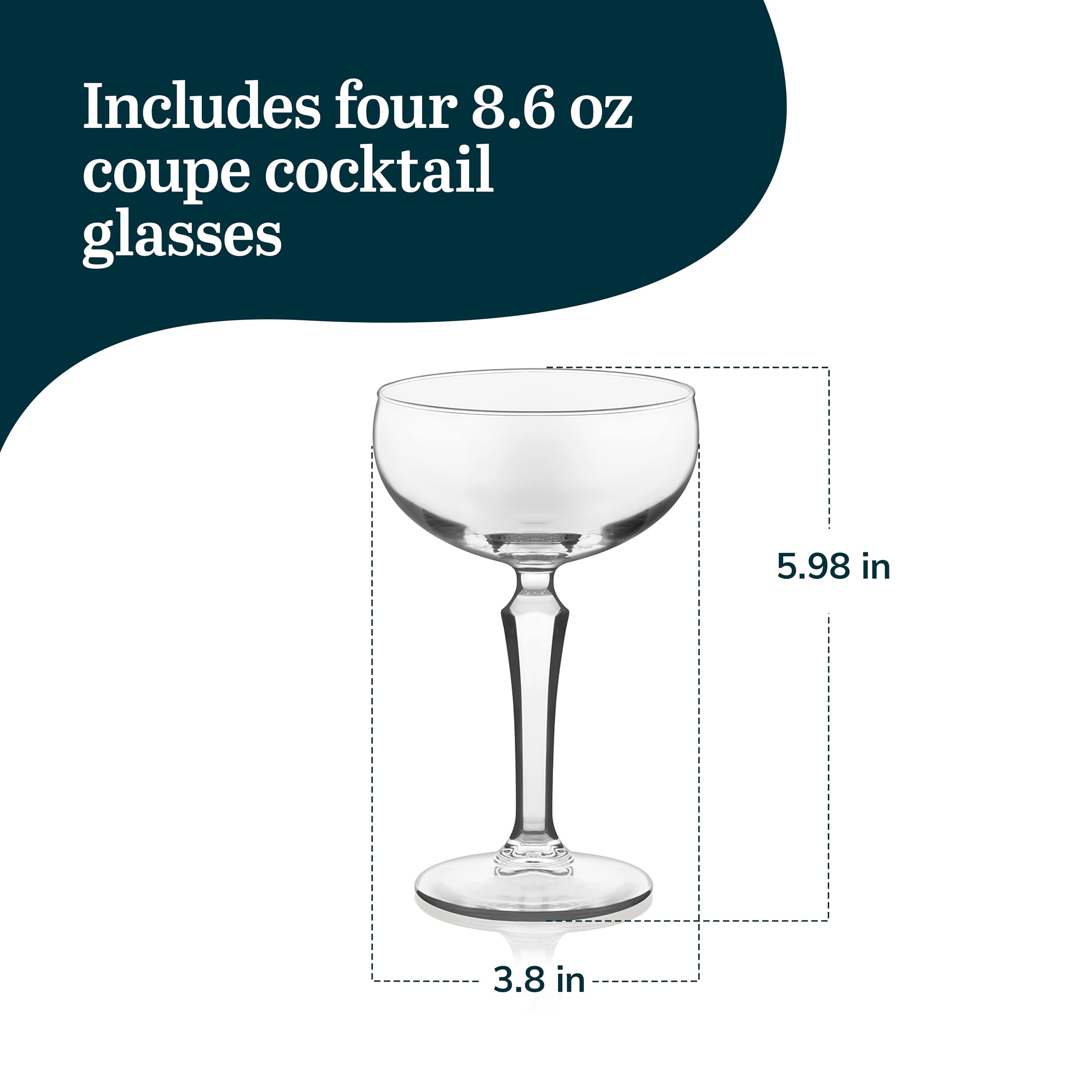 Snapklik.com : Capone Coupe Cocktail Glasses, Vintage Style, Diamond ...