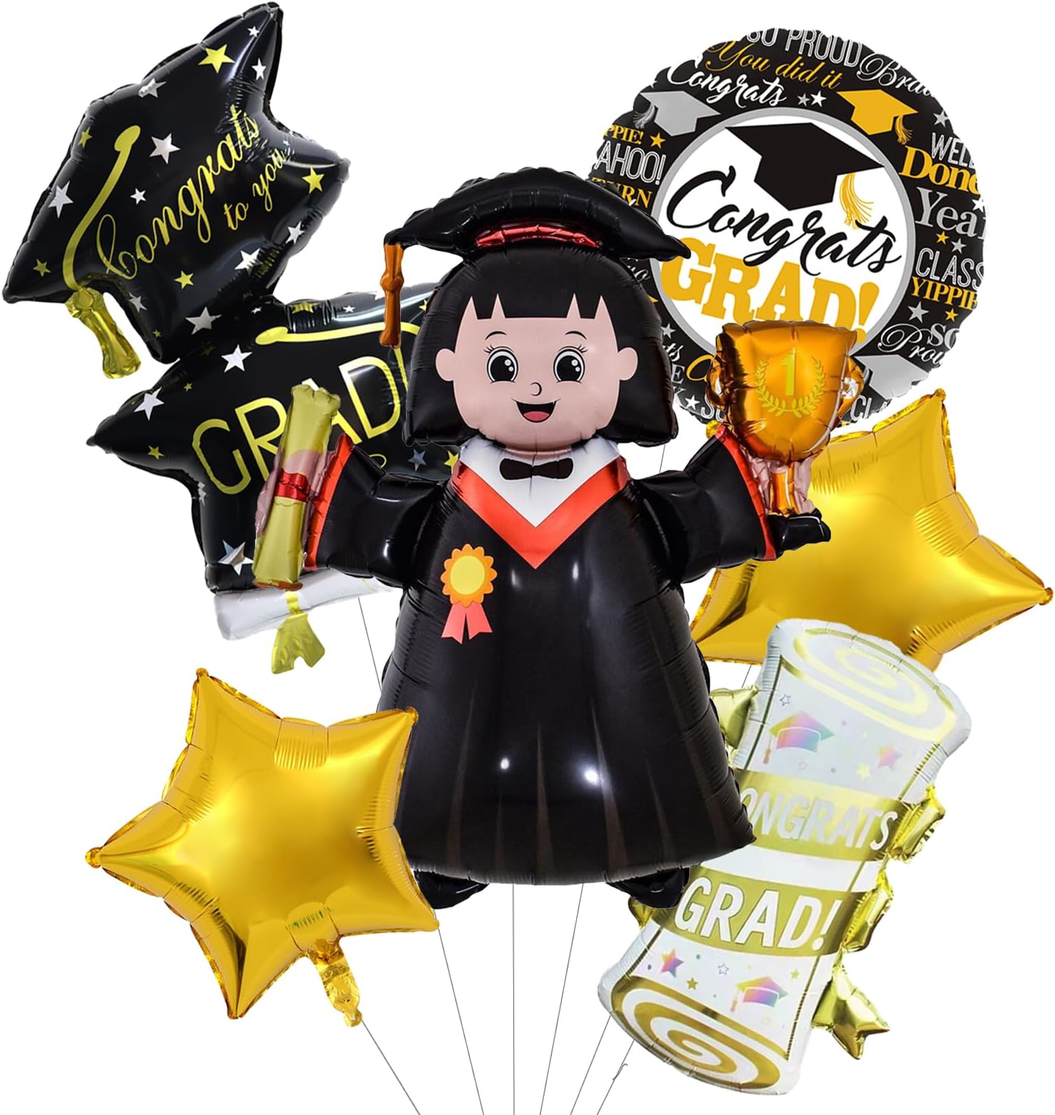 Class of 2024 Graduation Party Supplies Decorations Congrats Balloons for girls graduation decorations memorable grad celebrations -6pcs (girl)