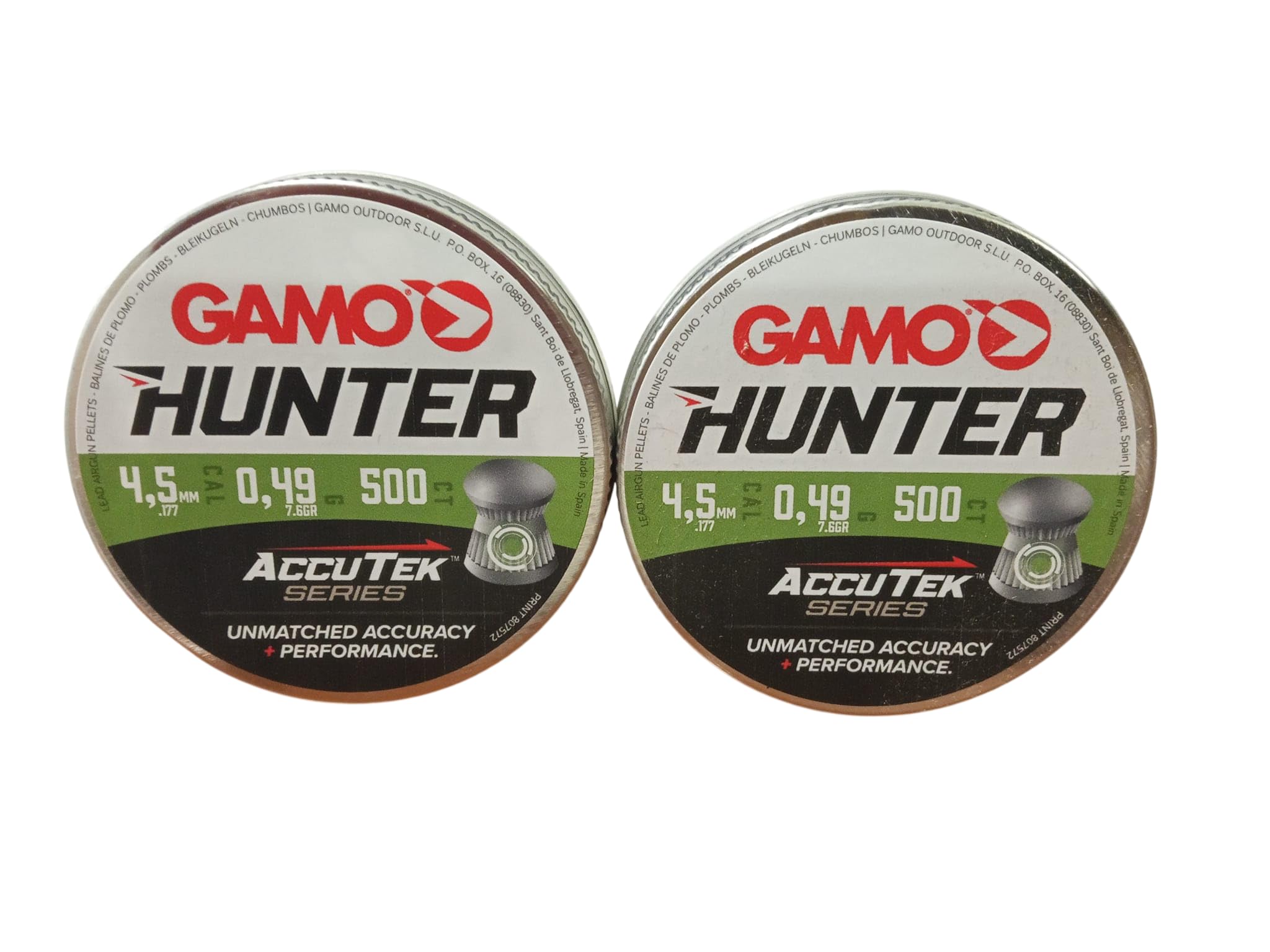 ACCUTEK Hunter - Confezione da 2 perni da 4,5 mm per aria compressa, 1000 pezzi in totale, punta a cupola ad alta precisione, moschettoni e pistole ad aria, uso sportivo e ricreativo