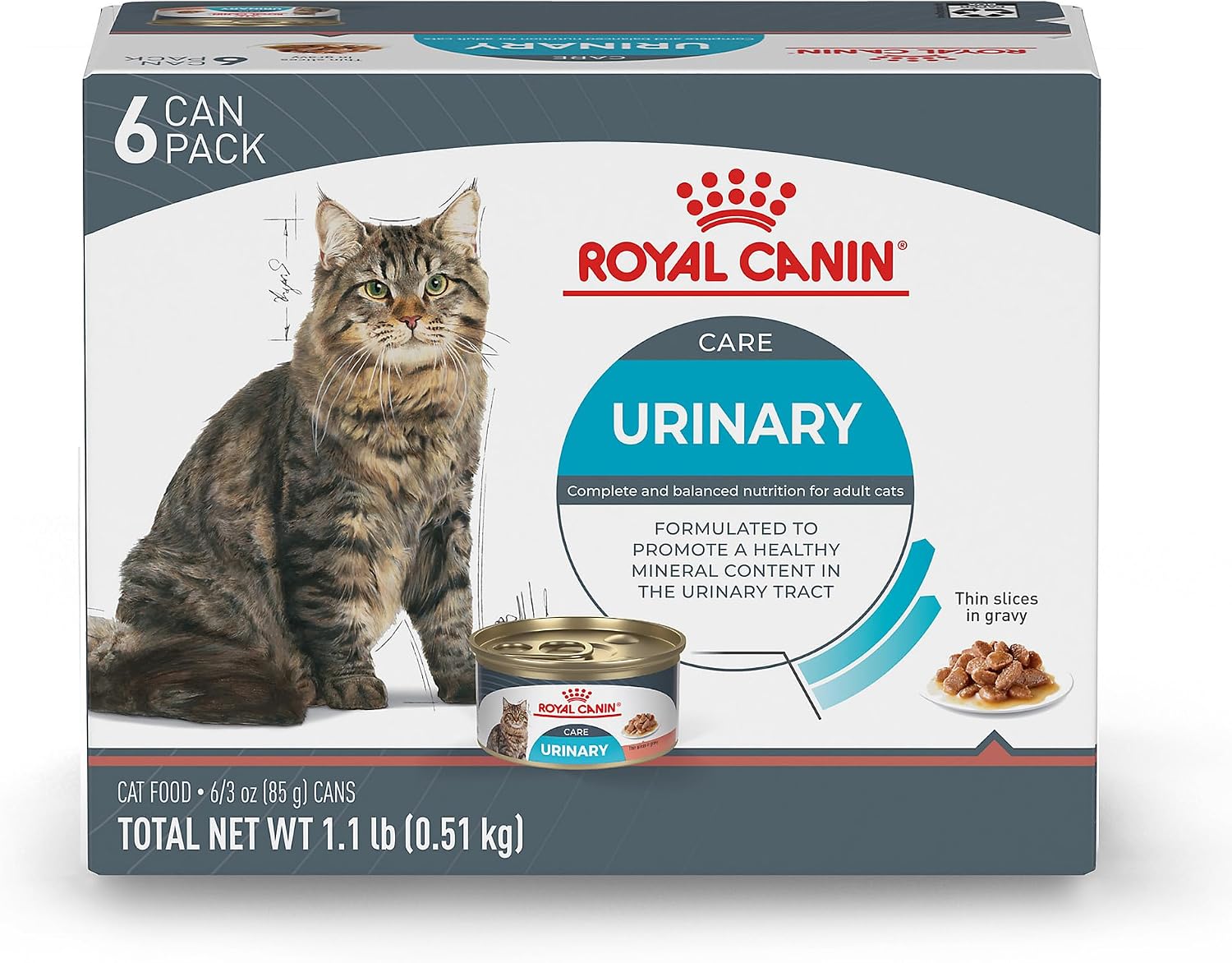 Royal Canin Urinary Care Adult Thin Slices in Gravy Cat Food 3 oz (6-Pack)