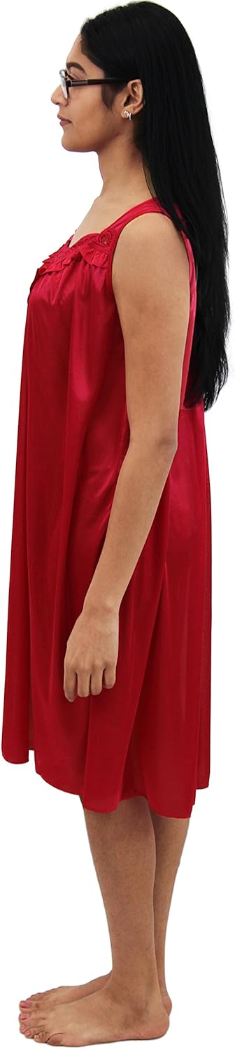 Venice Womens' Silky Looking Embroidered Nightgown 06N - Image 3