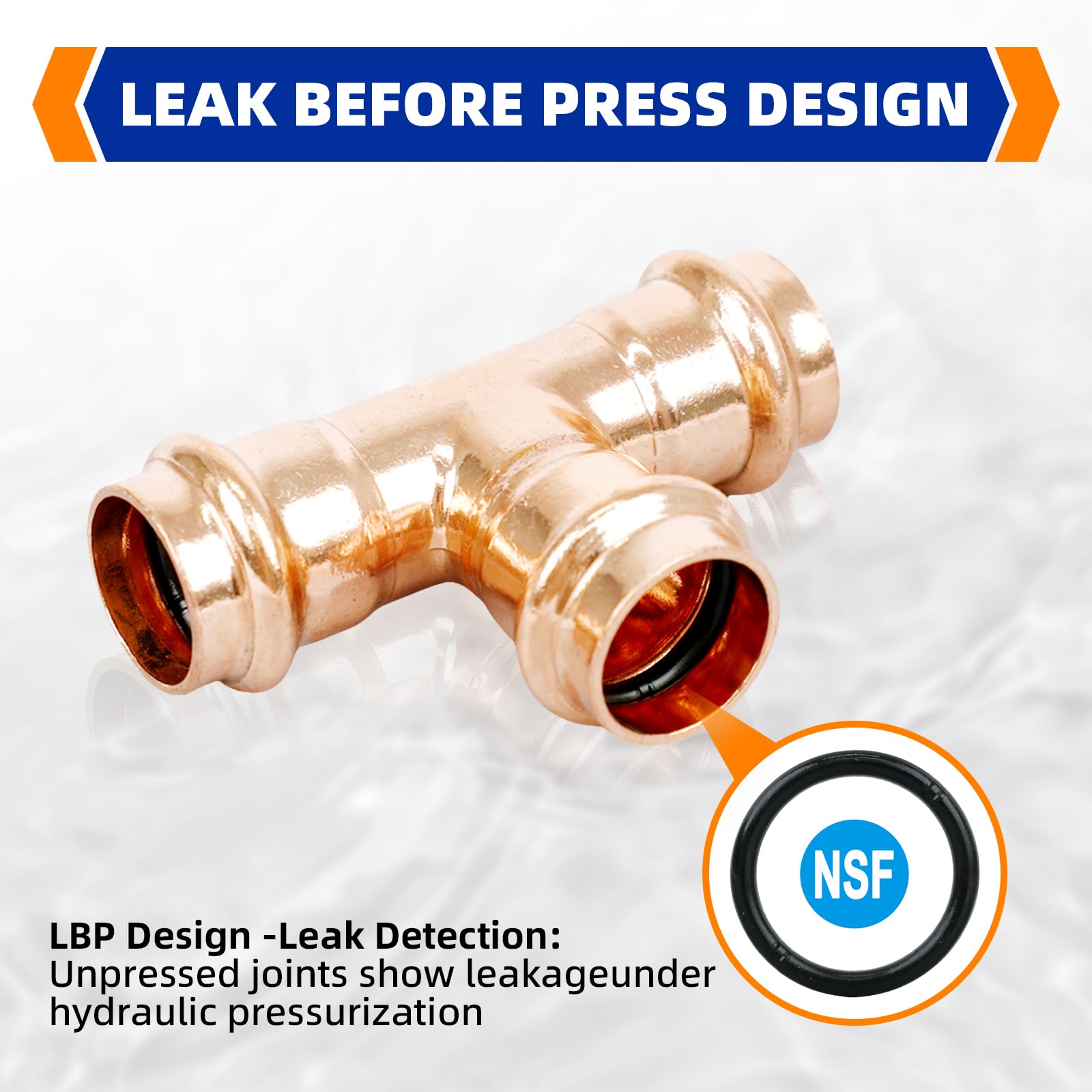 Znkiok 10-Pack Propress 1/2" 45 Degree Elbow Fittings - Lead-Free Copper For Plumbing